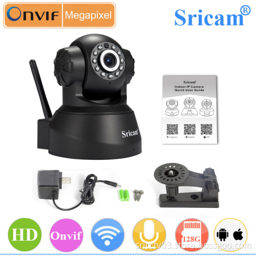 Sricam Top Sell HD720P Onvif 128GB plug and play infrared surveillance P2P PTZ Indoor IP Camera